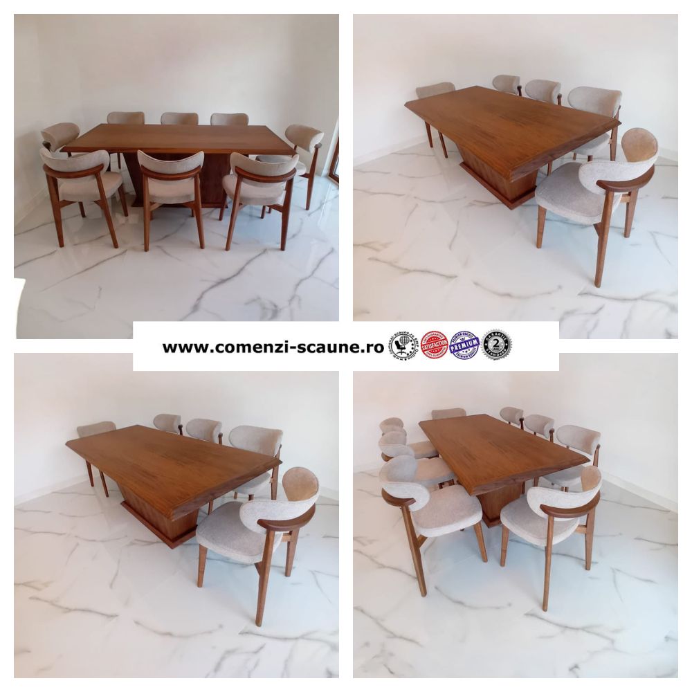 Seturi elegante de masă și scaune cu spătar curbat CS 6