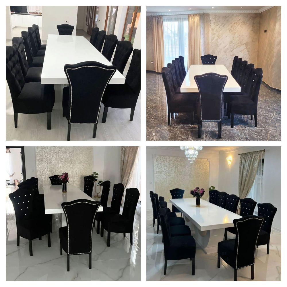 Set masă cu 12 scaune Royal Negru