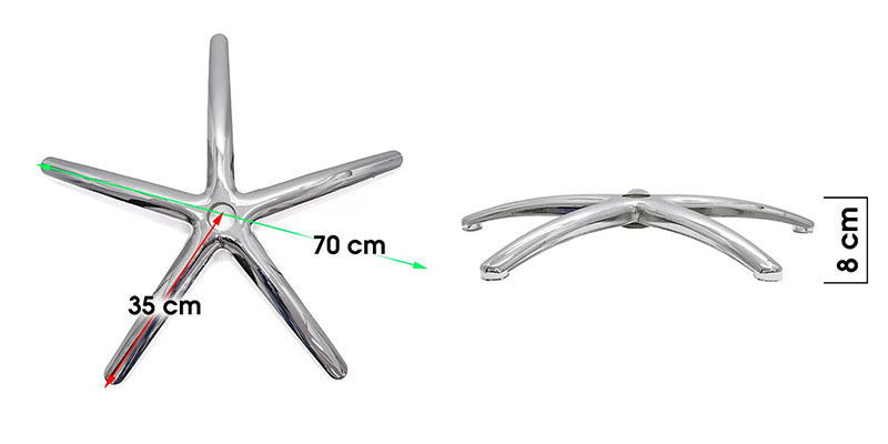 Bază stea metalică pentru scaune de birou-dimensiuni-70cm