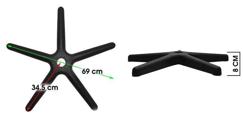 Bază stea pentru scaune de birou-D690 cm