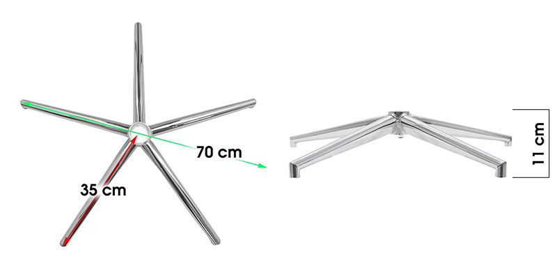 Bază stea pentru scaune directoriale-model D700-dimensiuni