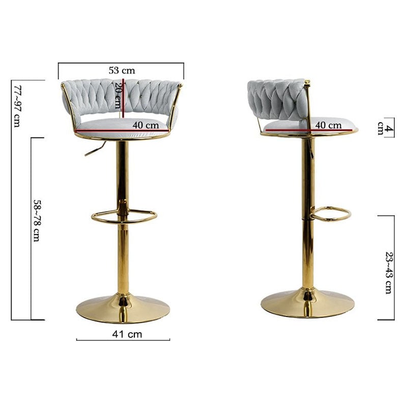 Dimensiuni scaun de bar ABS118