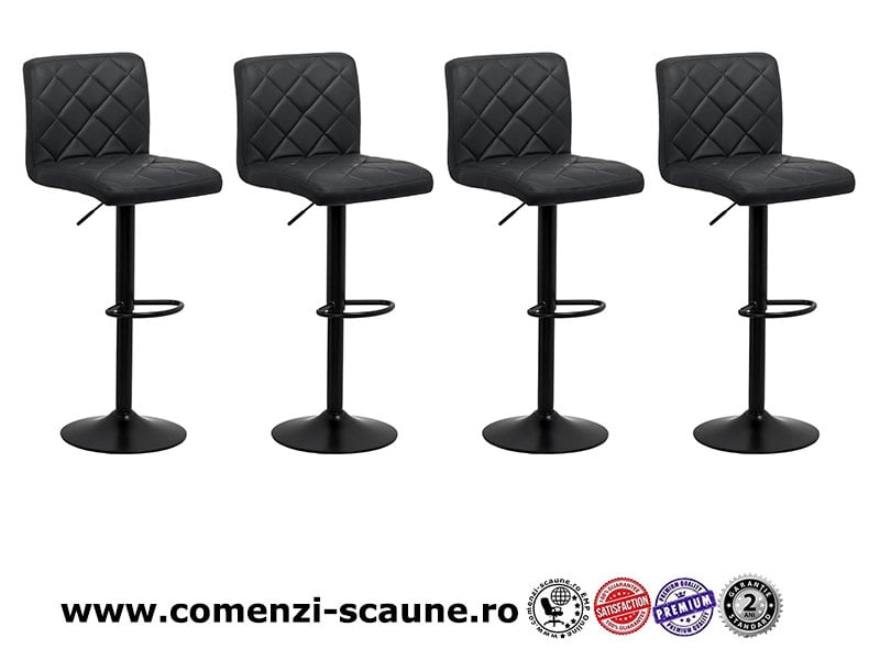 Scaun de bar eco piele ABS 147 Negru 4-1