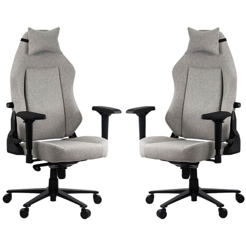 Scaun gaming textil cotiere 4D si suport lombar OFF 297 stofă gri