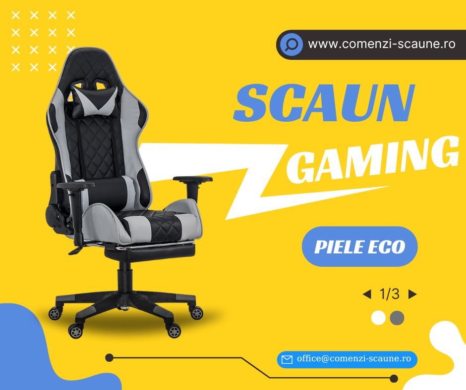 Scaun gaming cu spătar rabatabil si cotiere reglabile OFF 307 gri cu negru