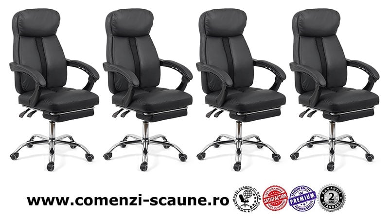 Scaun birou cu suport pentru picioare OFF 321-negru