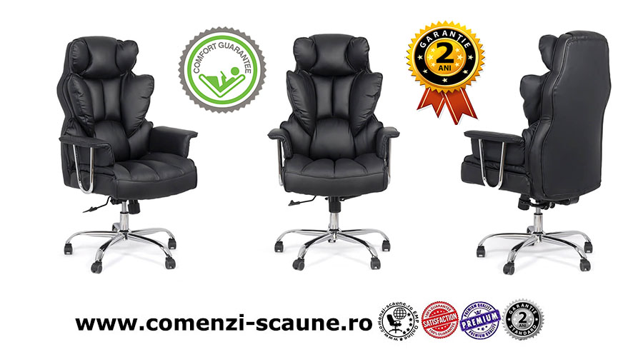 Scaune de birou captușite cu burete gros de 8 cm pe culoarea negru-OFF413
