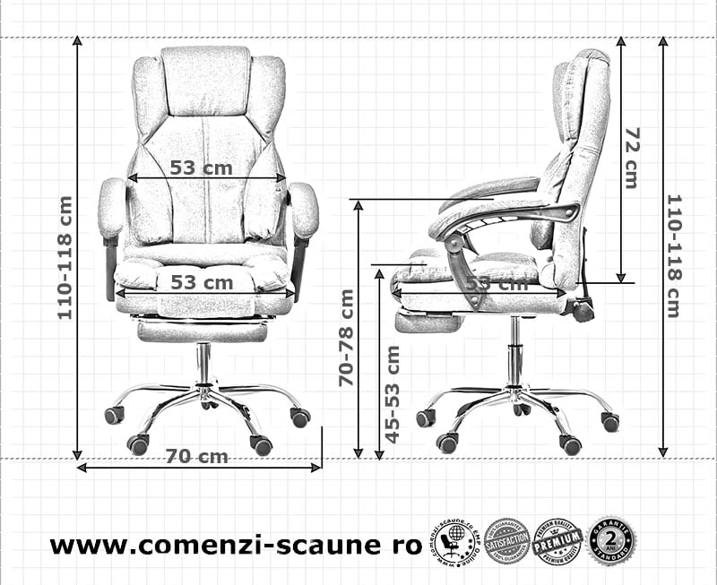 Dimensiuni scaun de birou OFF 415F