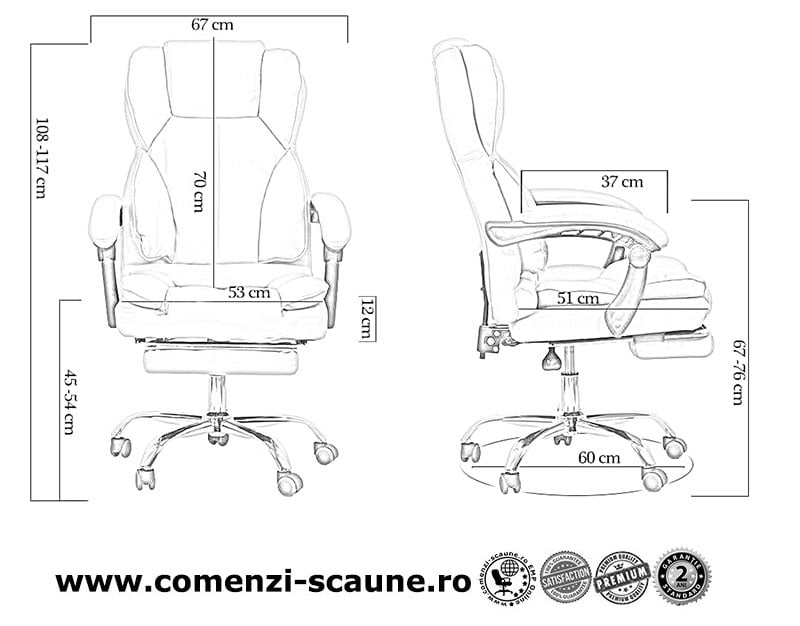 Dimensiuni scaun directorial cu suport de picioare OFF 415