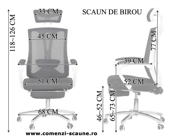 Scaun de birou ergonomic cu suport pentru picioare Office 420