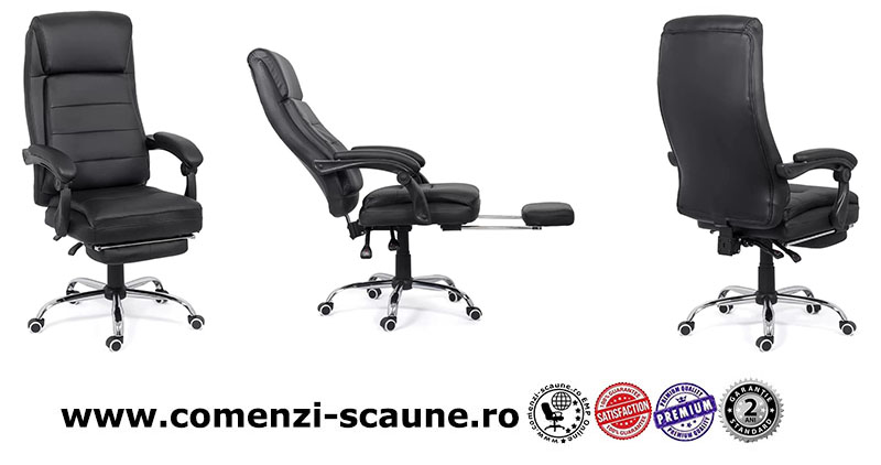 Scaune directoriale ieftine cu suport de picioare pe culoarea gri și negru-Transport Gratuit-2