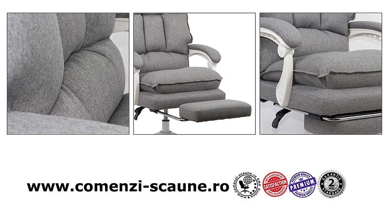 Scaun directorial textil cu suport de picioare OFF 426 gri-prezentare