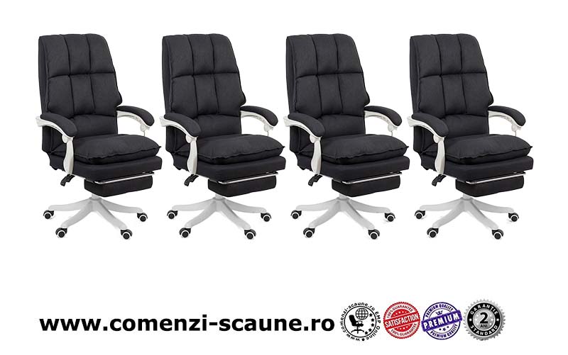 Scaun directorial textil cu suport de picioare OFF 426 negru