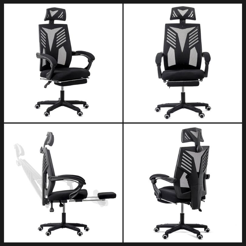 Scaune de gaming cu suport picioare OFF 427 Negru
