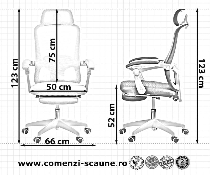 Dimensiuni Scaune de birou cu tetiera si suport picioare OFF 430