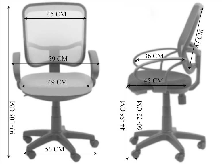 Dimensiuni-Scaun de birou ieftin fabricat din mesh OFF705-Negru