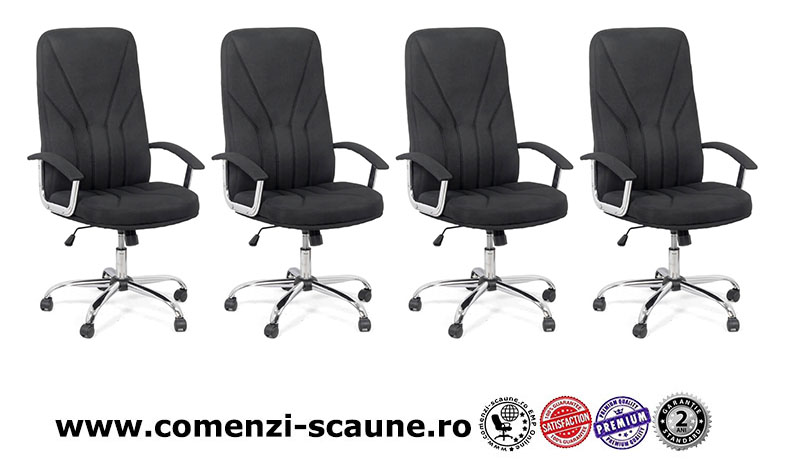 Scaun directorial textil cu suport de picioare OFF 710 negru