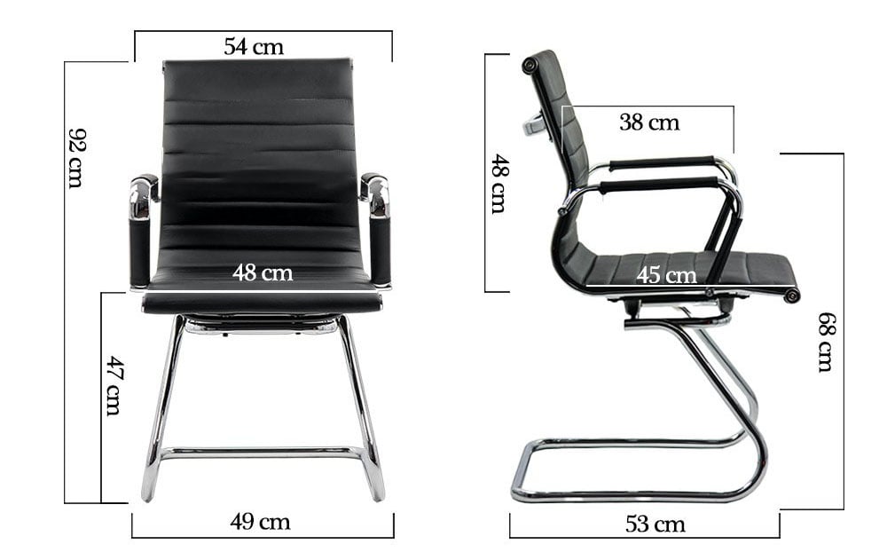 Dimensiuni Scaune de conferință și vizitatori Office 806 Negru