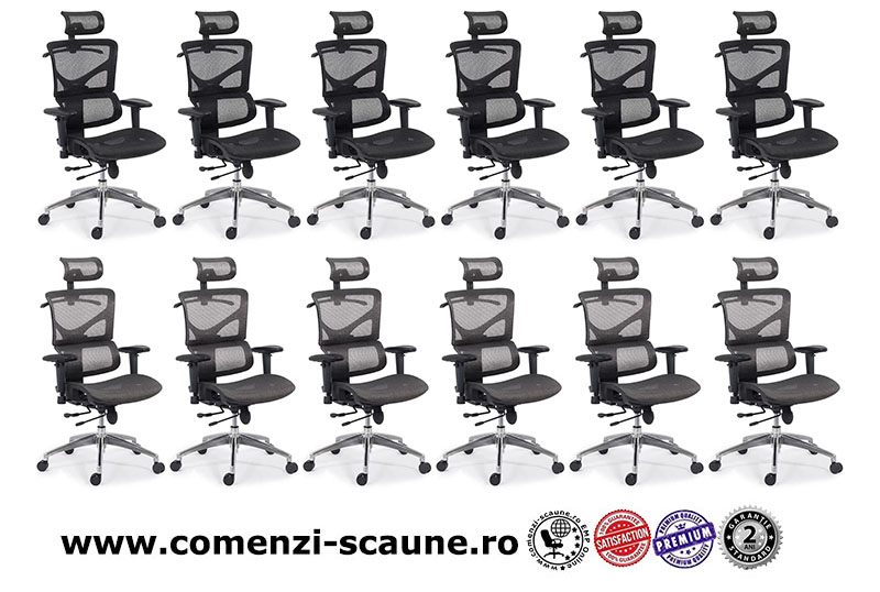 Scaune ergonomice rezistente si multifunctionale pe culoarea gri si negru-en-gros