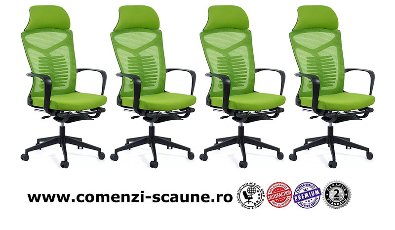 Scaun ergonomic cu spatar rabatabil si suport pentru picioare-verde SYYT 9502-1