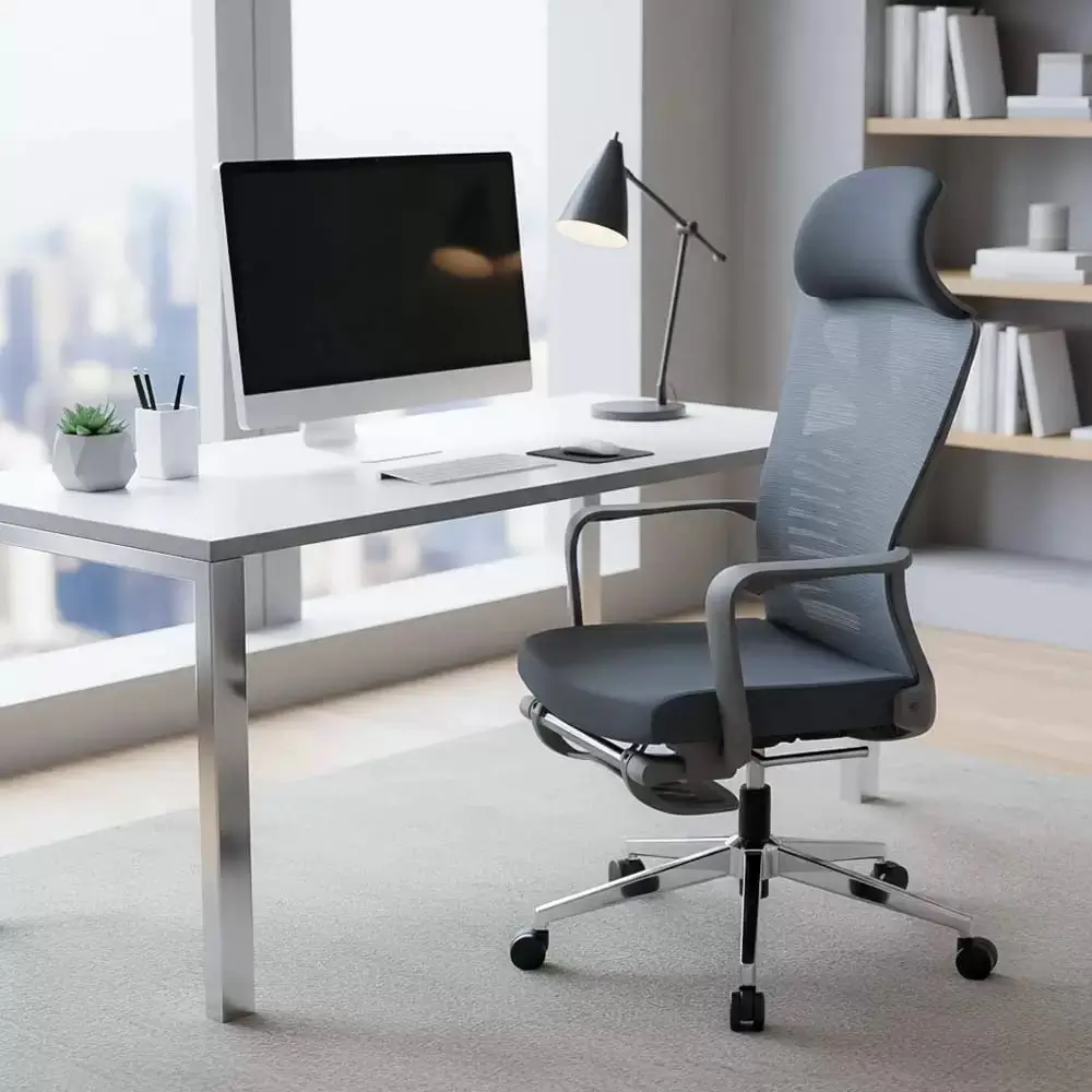 Scaun ergonomic din mesh cu suport lombar SYYT 9502 gri