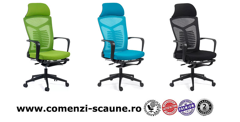 Scaun ergonomic cu spatar rabatabil si suport pentru picioare-albastru SYYT 9502-color