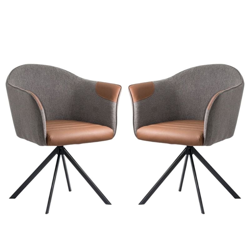 Scaun modern rotativ din piele și stofă BUC 0222 2P