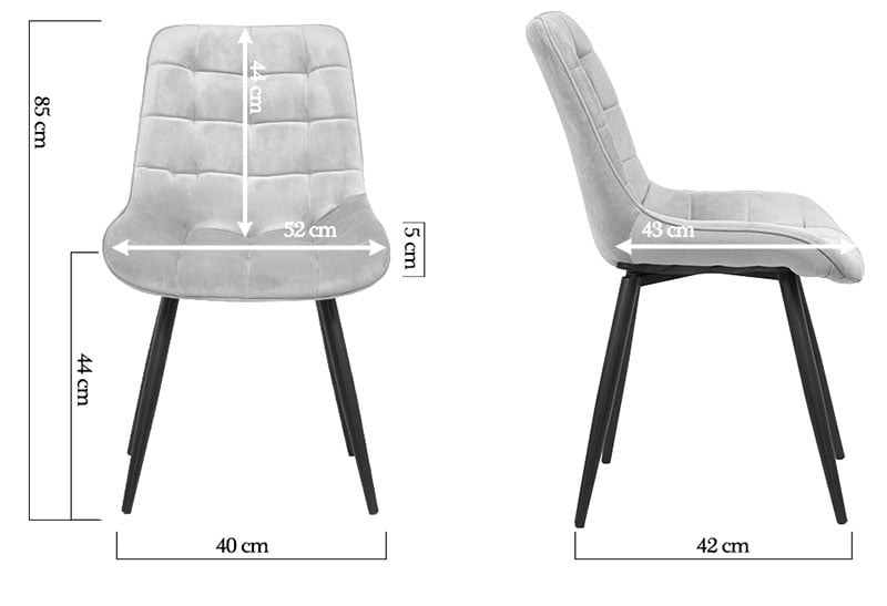 Dimensiuni-Scaun bucătărie-living din catifea și cadrul metalic BUC 206 vișiniu