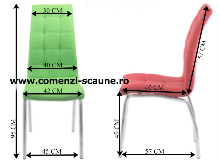 Dimensiuni Scaune de bucatarie cadrul metalic cromat 