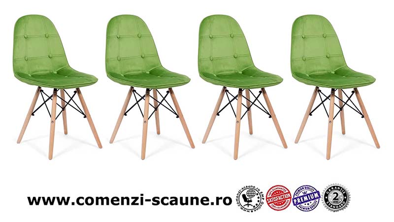 Scaun bucatarie-living din catifea BUC 232V-verde