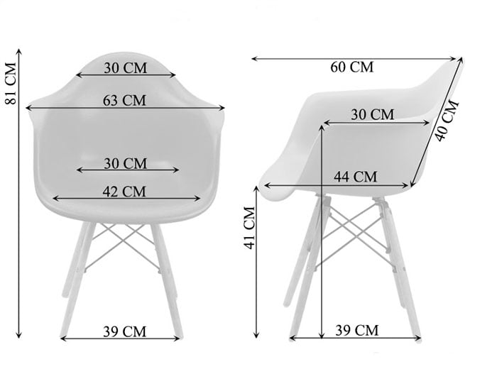 Dimensiune scaun pentru bucatarie sau living din ABS si lemn - BUC240