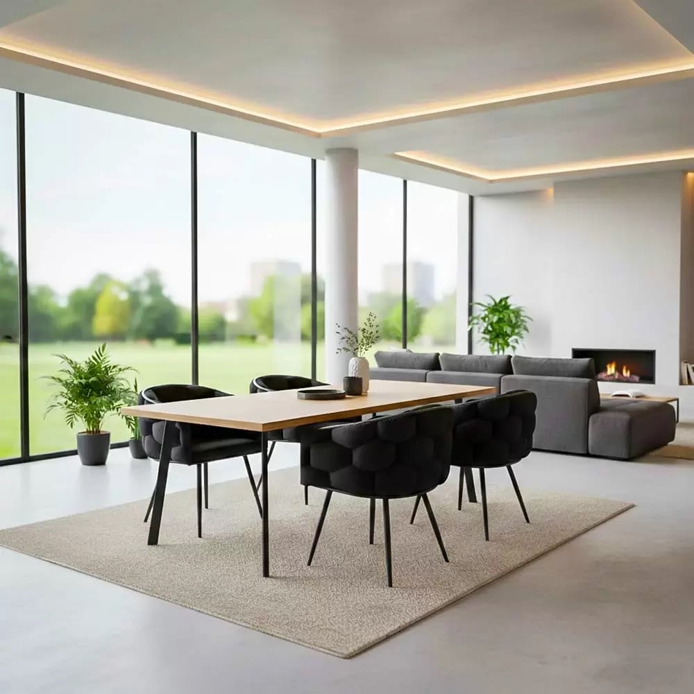 Scaune moderne din catifea si cadru metalic BUC 256 negru