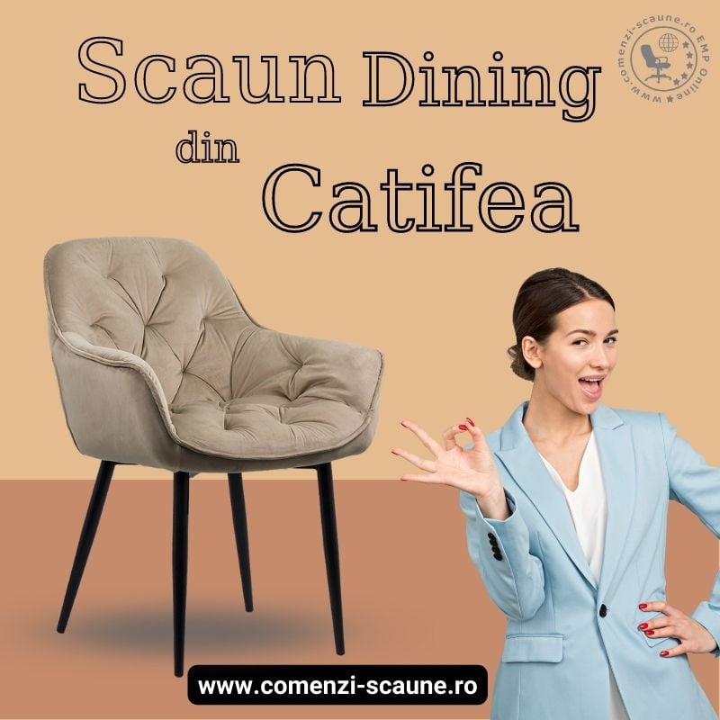 Scaune de bucatarie si living din catifea BUC 257 Bej