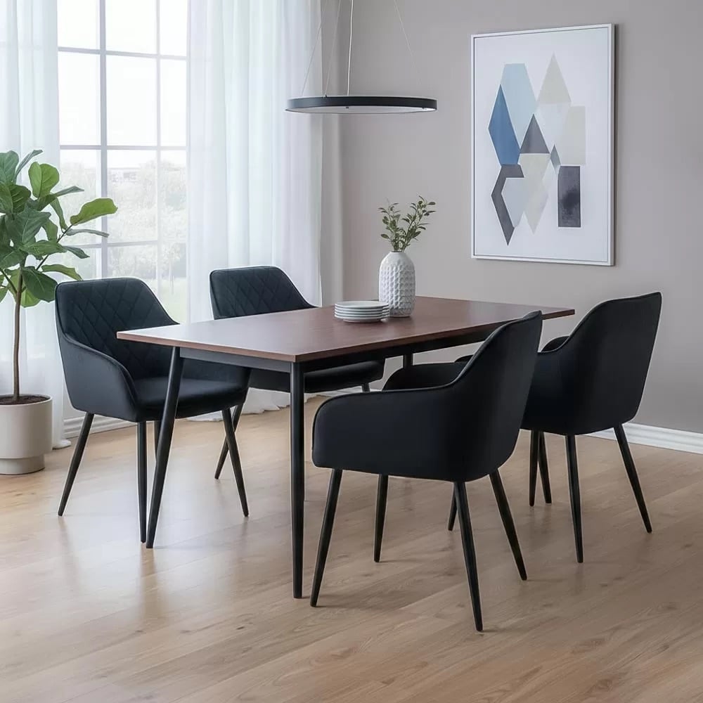 Scaun bucătărie din catifea BUC 258 negru