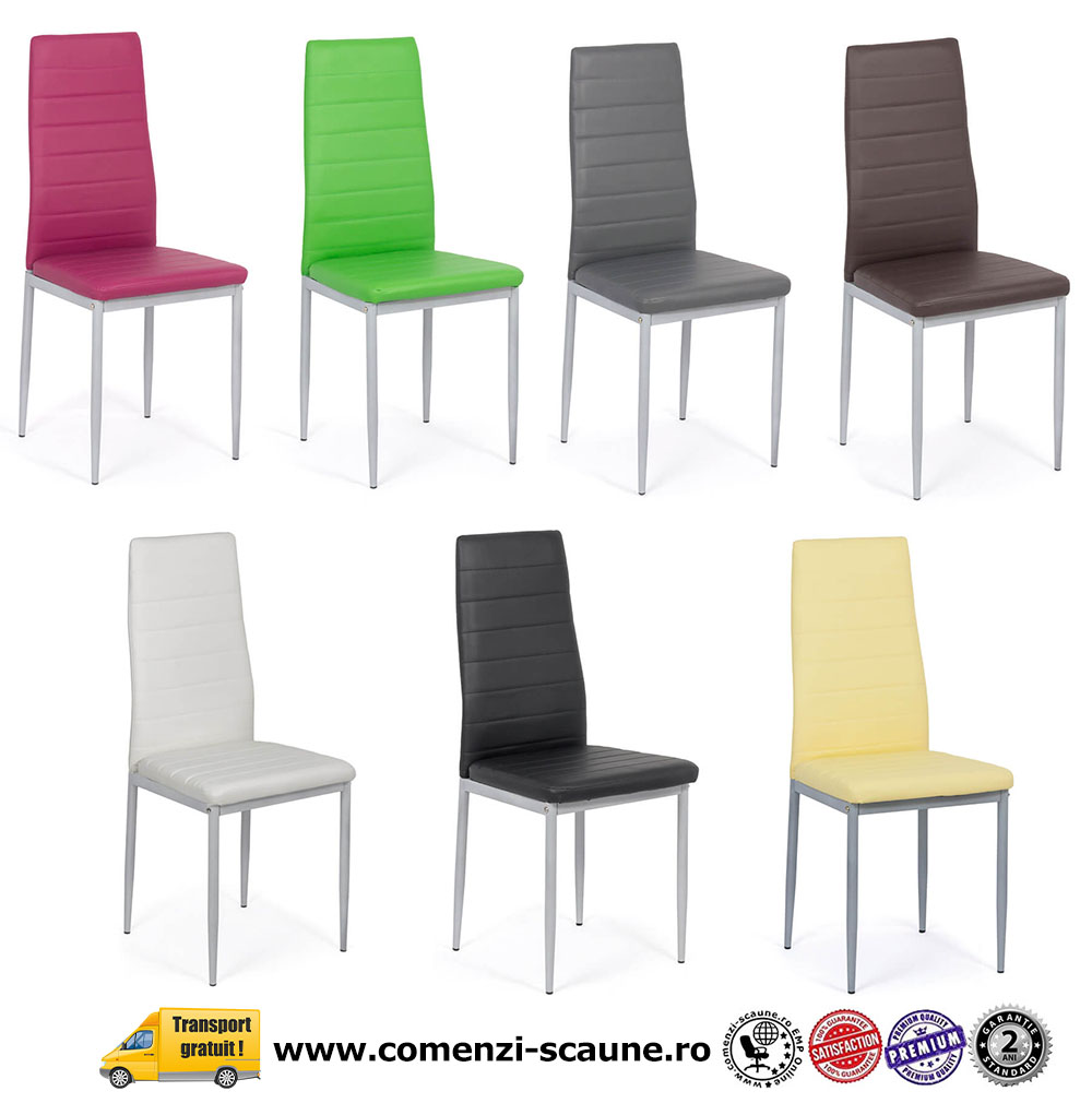 Set 6 scaune de bucătărie din piele ecologică