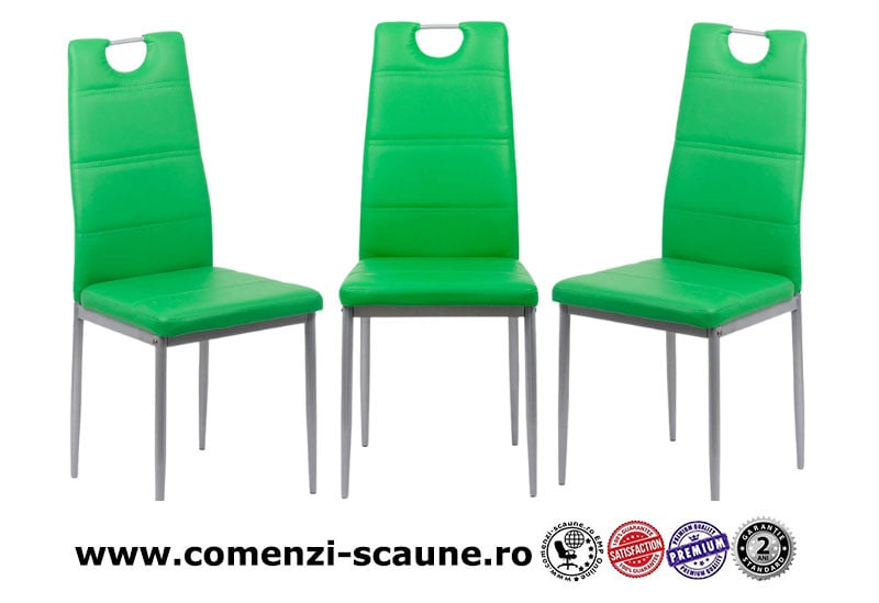 Scaun de bucatarie din piele eco BUC264 verde-interior