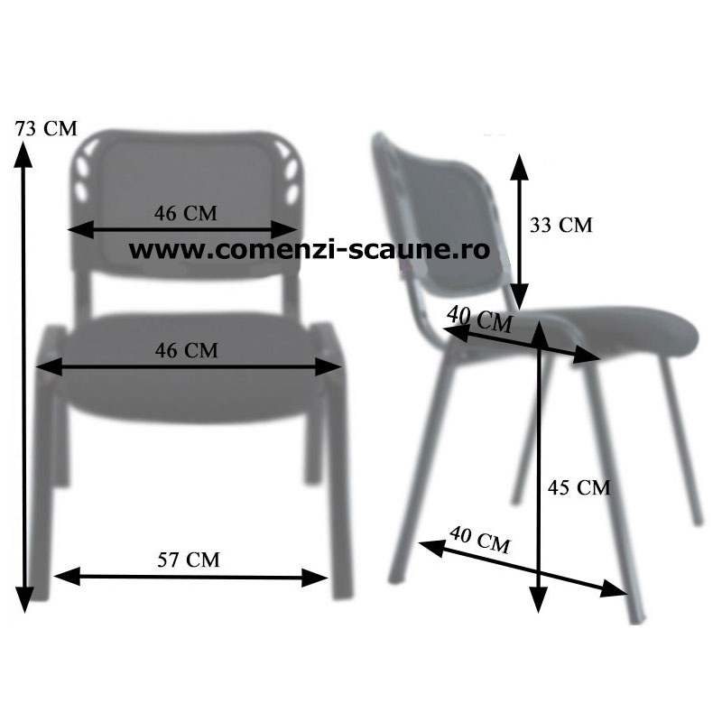 Dimensiune scaun pentru vizitatori si conferință HRC600
