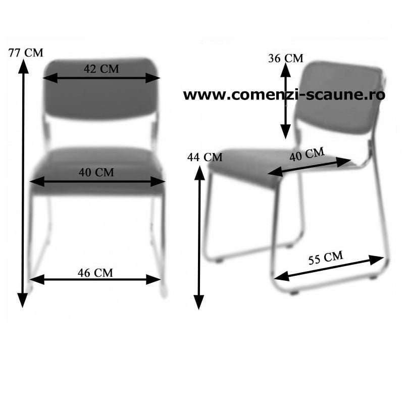 Dimensiuni Scaun vizitatori HRC604