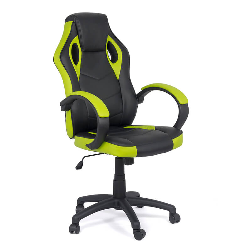 Scaune de gaming cu design modern pe culoarea negru cu verde-305