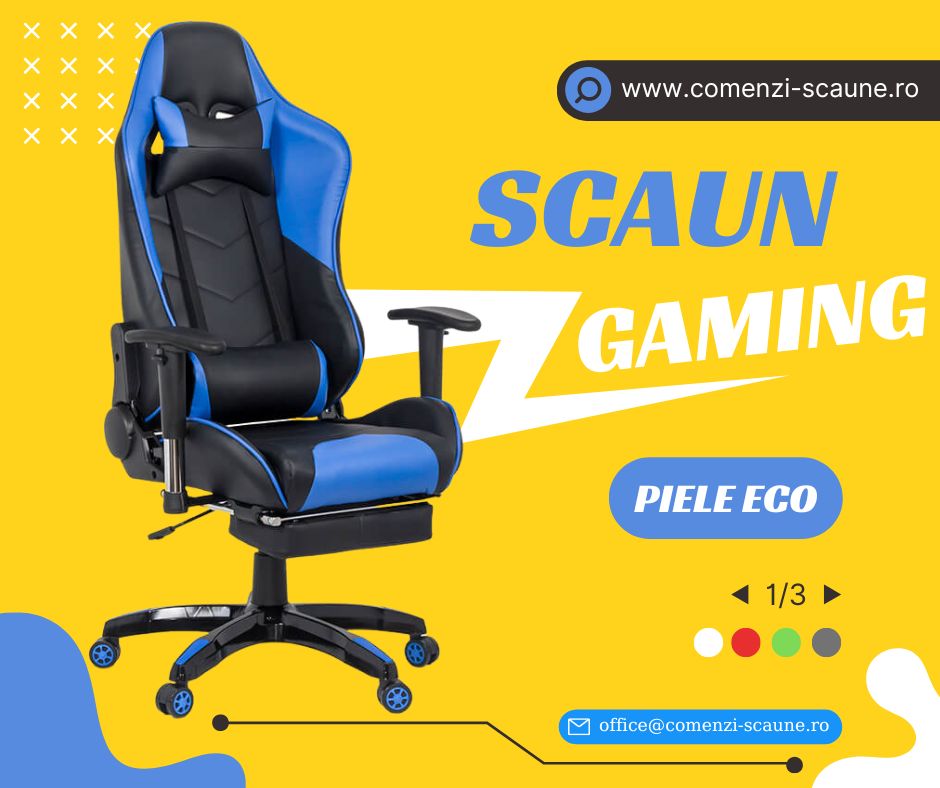 Scaun gaming cu spatar rabatabil OFF 306 albastru-2