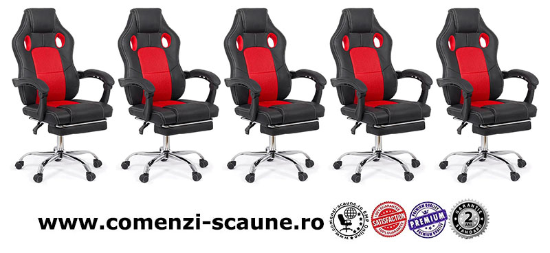 Scaun de gaming cu suport picioare pe culoarea negru cu rosu-OFF3091-1