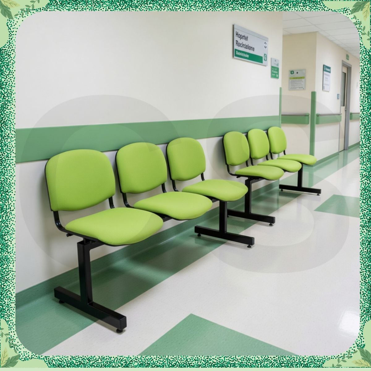 Bănci de așteptare cu 3 locuri, hol spital
