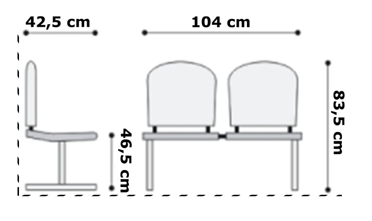 Banca de asteptare 2 plastic LY