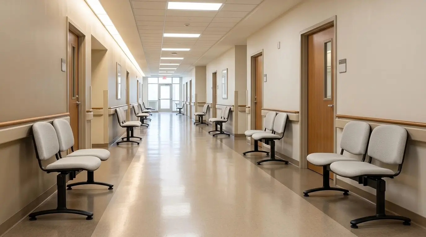 Bănci de așteptare 2 locuri tapițate cu stofă, hol așteptare spital