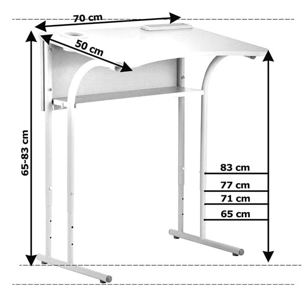 Dimensiuni banca scolara reglabila pentru elev cu 1 loc