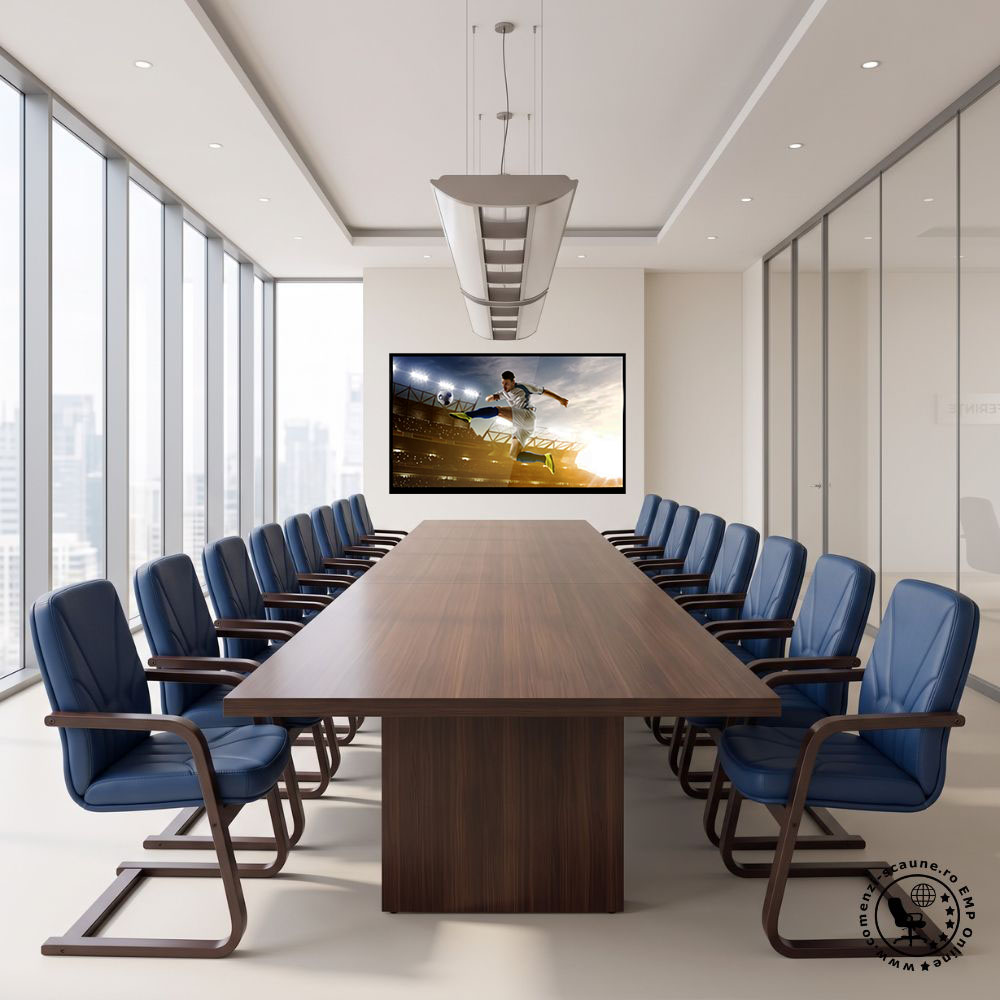 Scaune de conferință și vizitator 5950-S – cadru din lemn wenge, eleganță și confort pentru spații profesionale