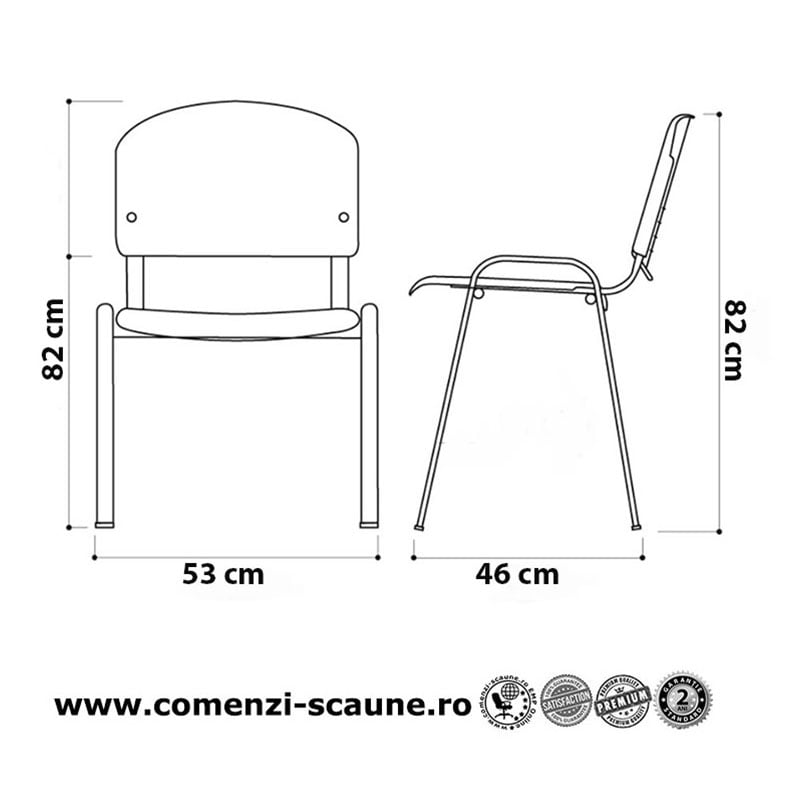 Dimensiuni scaune din lemn pentru cantine-set 20