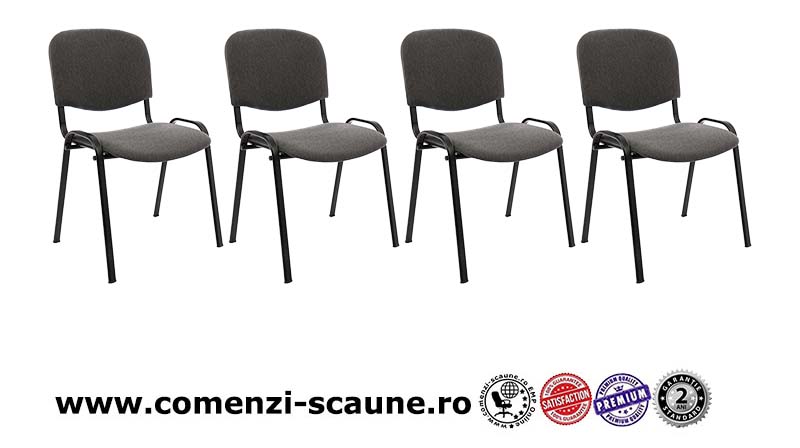 Scaun birou vizitator Felicia fix stofa C13 Gri inchis