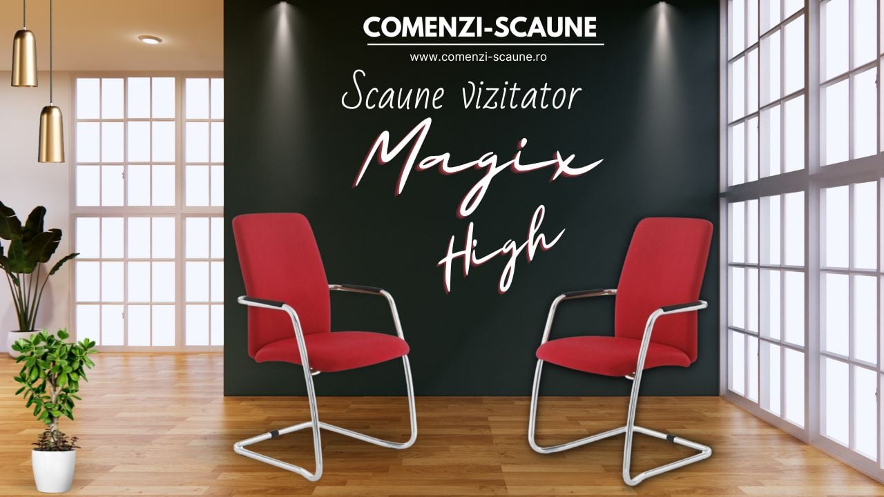 Scaune vizitator Magix High cadru tip sanie cromat prezentare 2