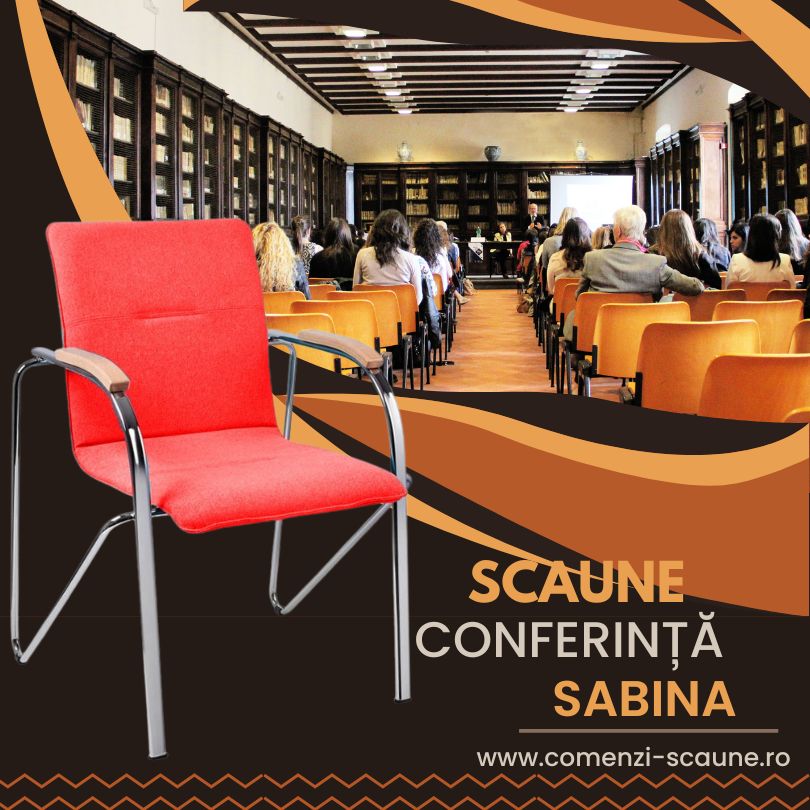 Scaune vizitatori-conferință Sabina pe cadru cromat Sală de conferinte